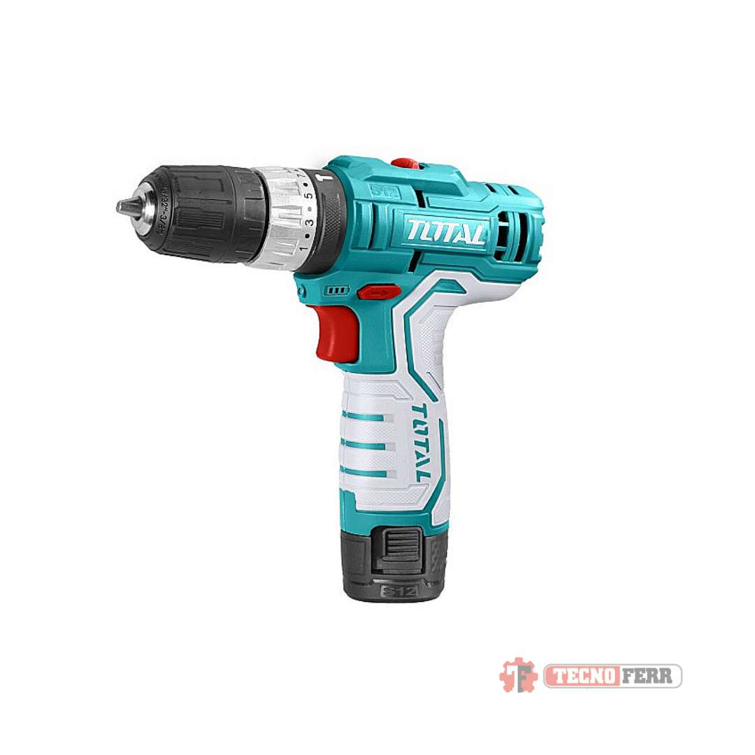 TALADRO INALAMBRICO 3/8" 12V INC 2 BATERIAS LITIO TOTAL
