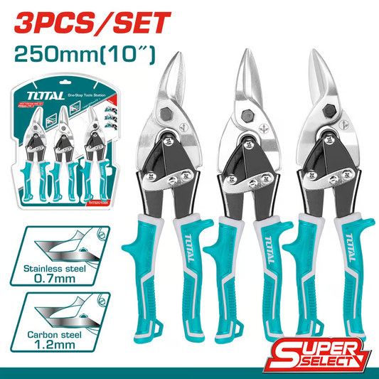 JUEGO DE TIJERAS LAMINA AVIACION 10" X 3 PZS SUPER SELECT TOTAL